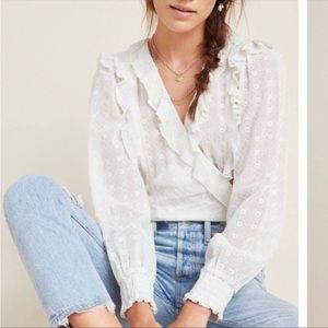 NWT White Button Anthropologie Maeve NWT Leila Top Size 14